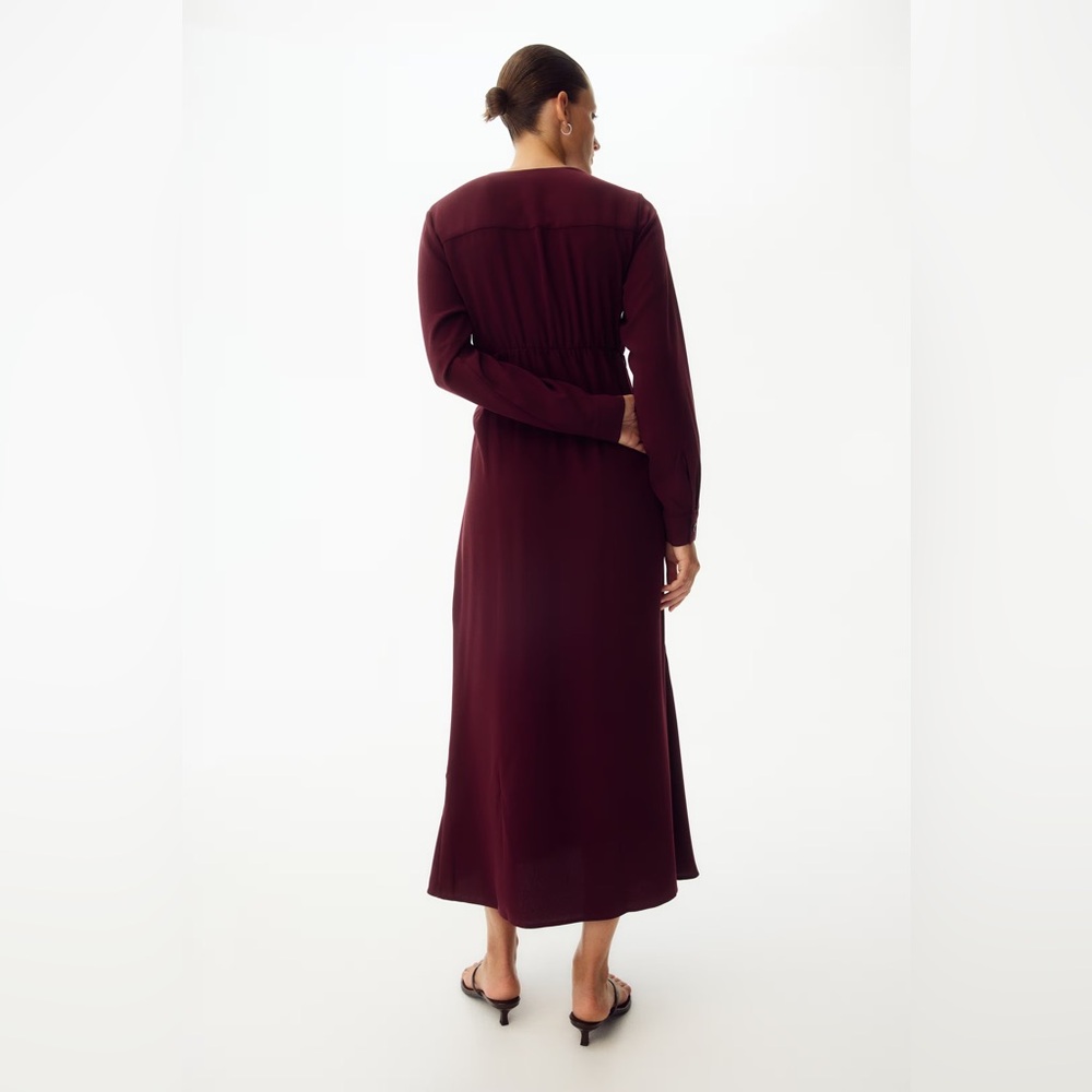 NWT H&M Mama Tie-Detail Crêpe Dress - Picture 3 of 7